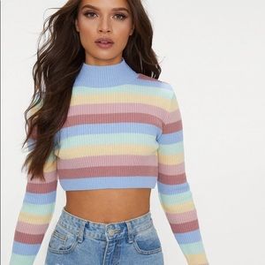 PLT colourful cropped turtleneck 💕